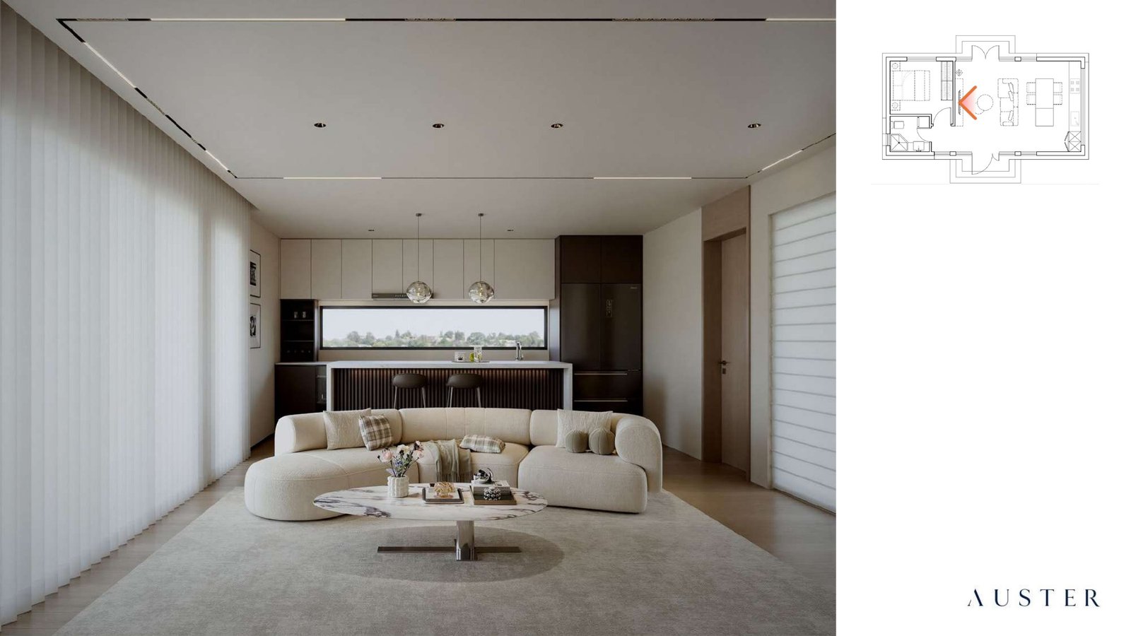 A1 — interiores — vivienda industrializada AUSTER, vista 2